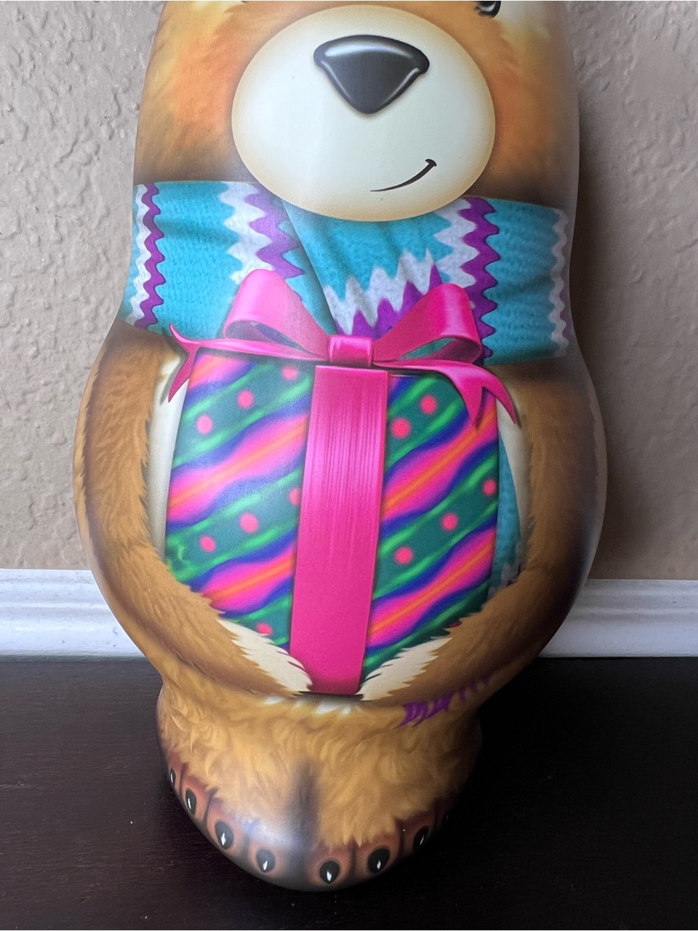 Vintage Russell Stover Bear Character Tin Christmas Candy Box - Picture 3 of 11